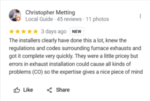 furnace exhaust installation
